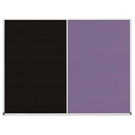 United Visual Products Double Door Radius Corkboard, 60"x36", Sat UV7004RC-SATIN-FORBO